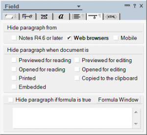 hidden field properties